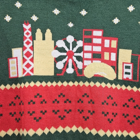 Tipsy Elves Chicago Fair Isle Holiday Unisex Sweater Size Large - Picture 8 of 12